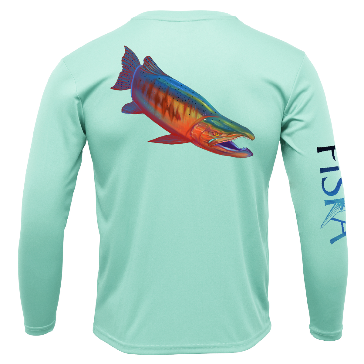 Youth Salmon Long-Sleeve Dry-Fit Shirt
